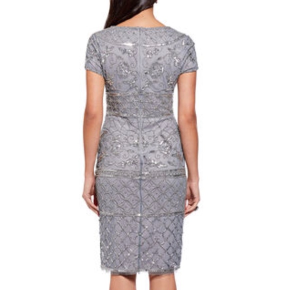Adrianna Papell Sequin Beaded Cocktail Dress - Picture 2 of 2